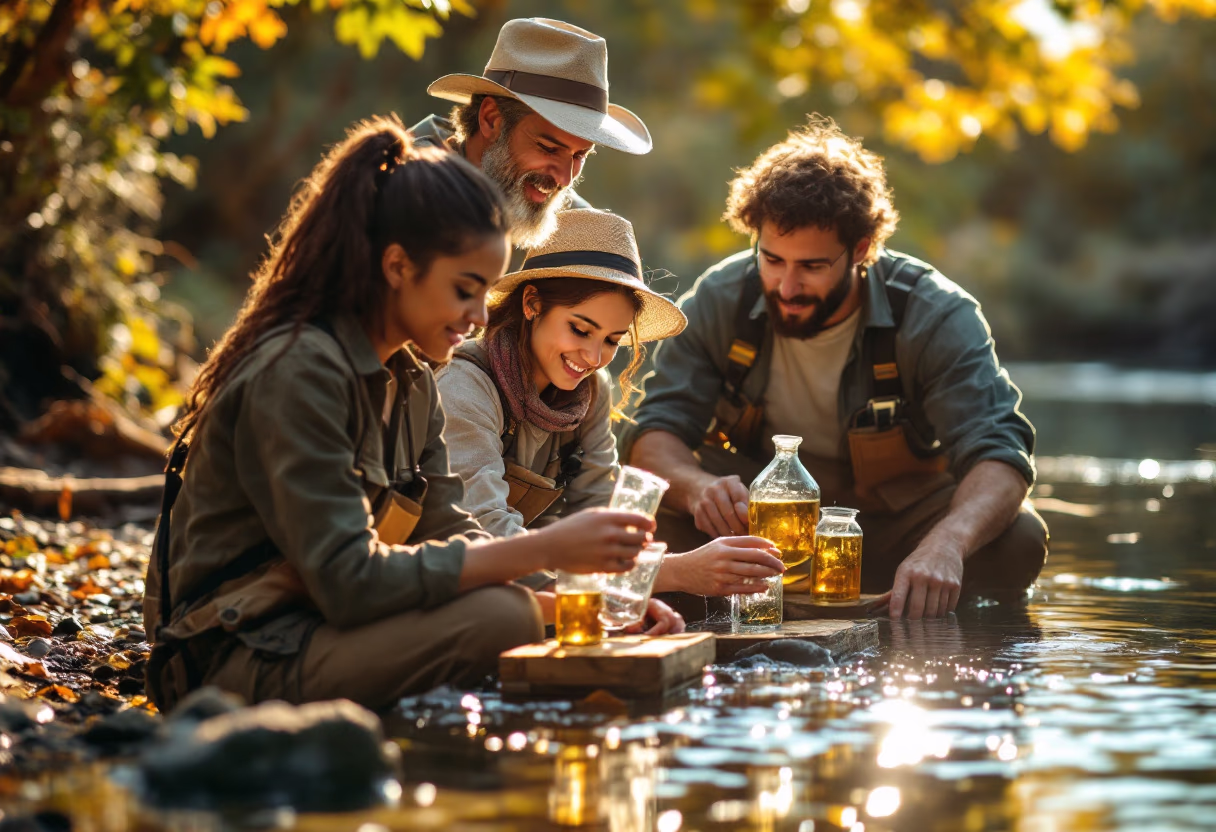 image of conservation team in action