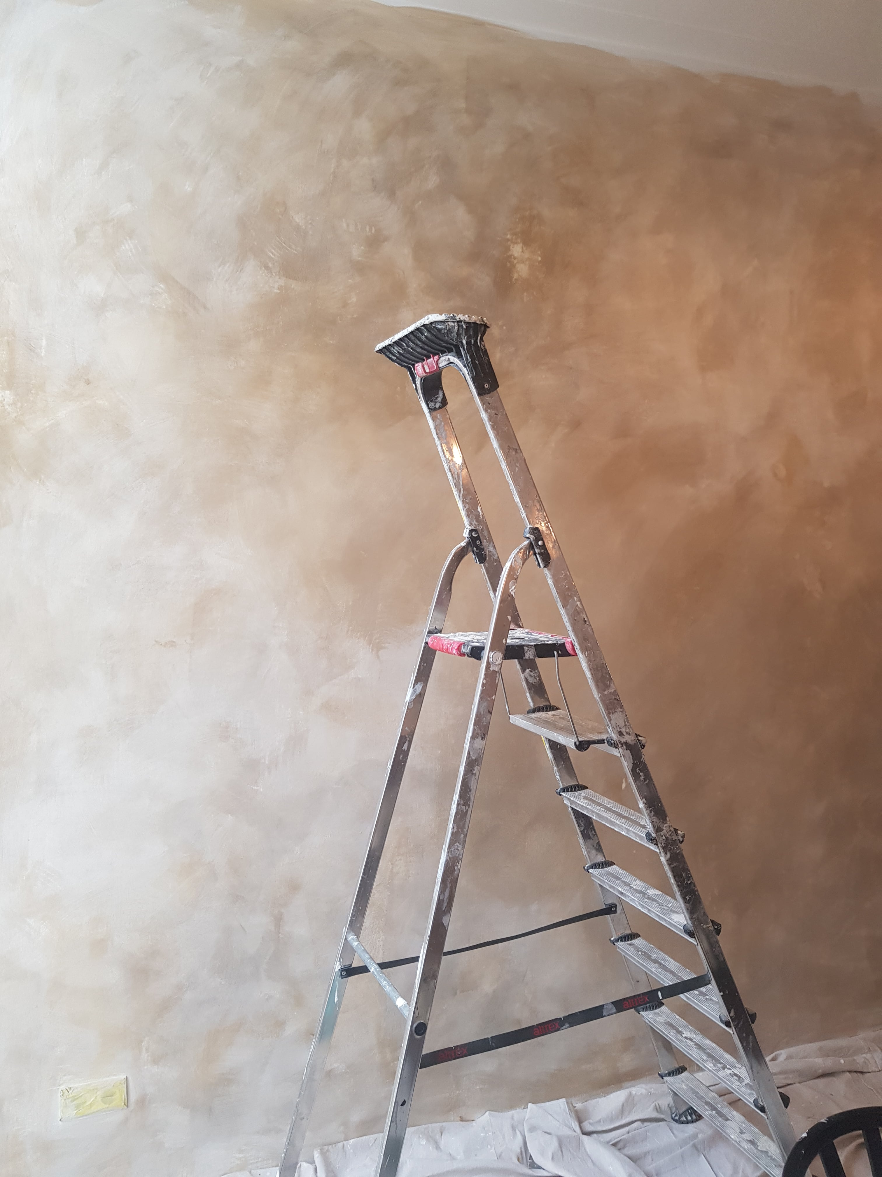 A recently limewashed feature wall at a residential customer's property.