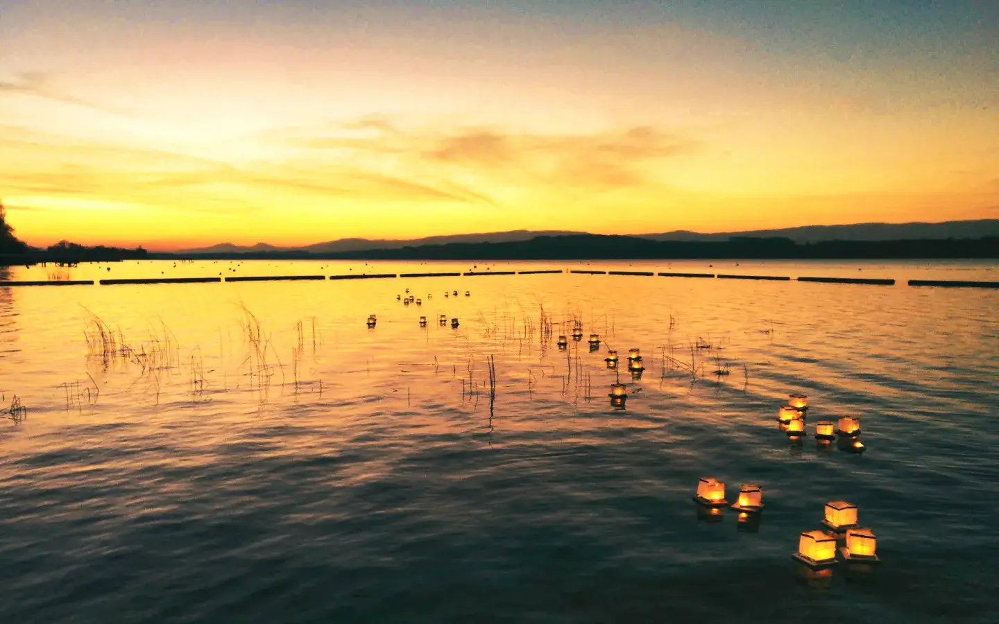 Lichter im Murtensee