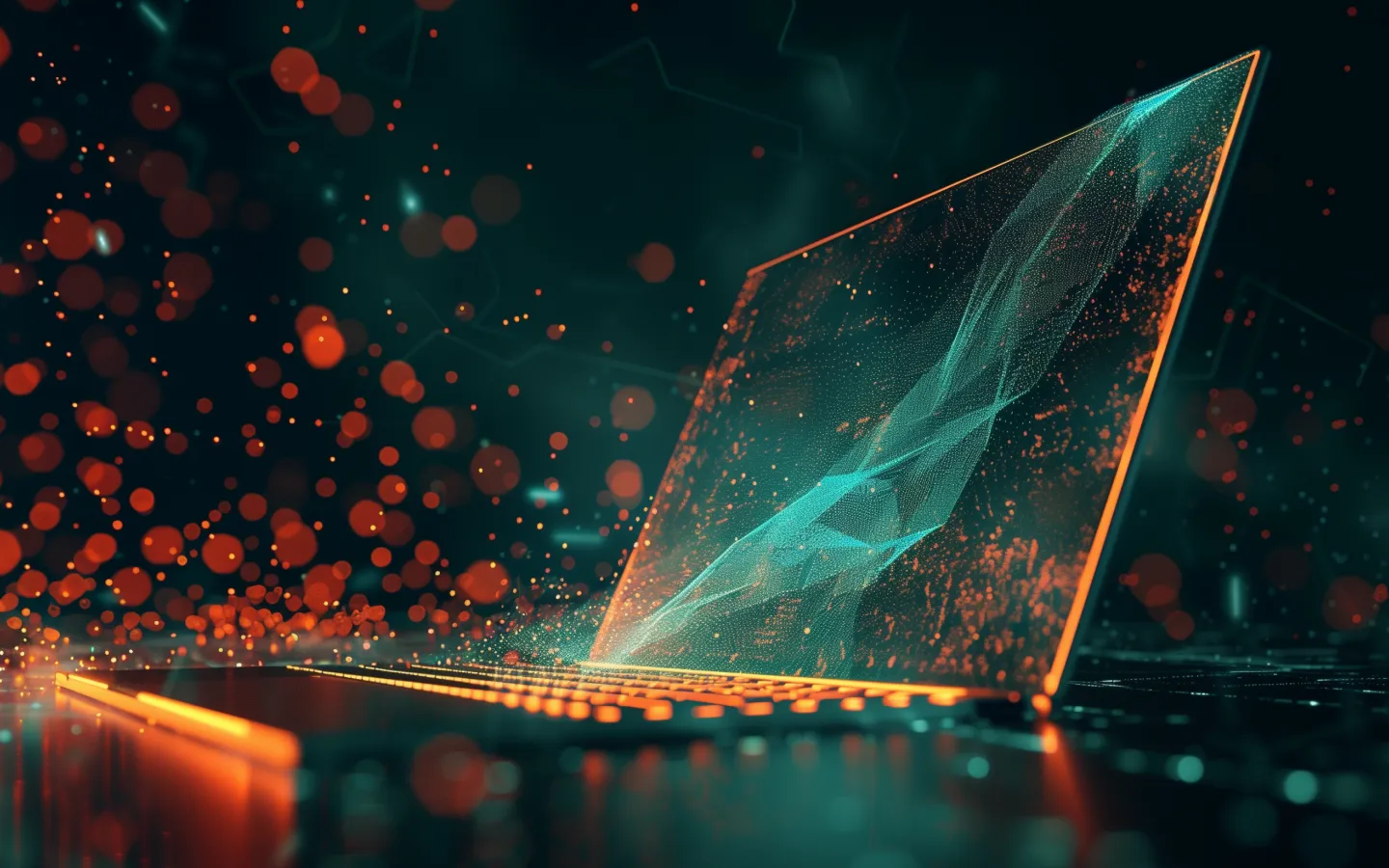 User Testing – Laptop abstrakt virtueller Raum