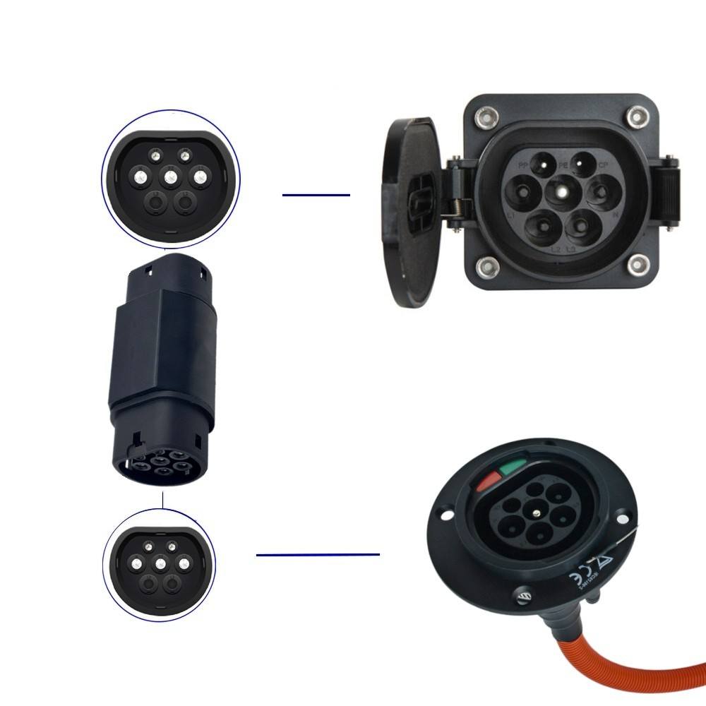 GB/T connector side of the charging adapter