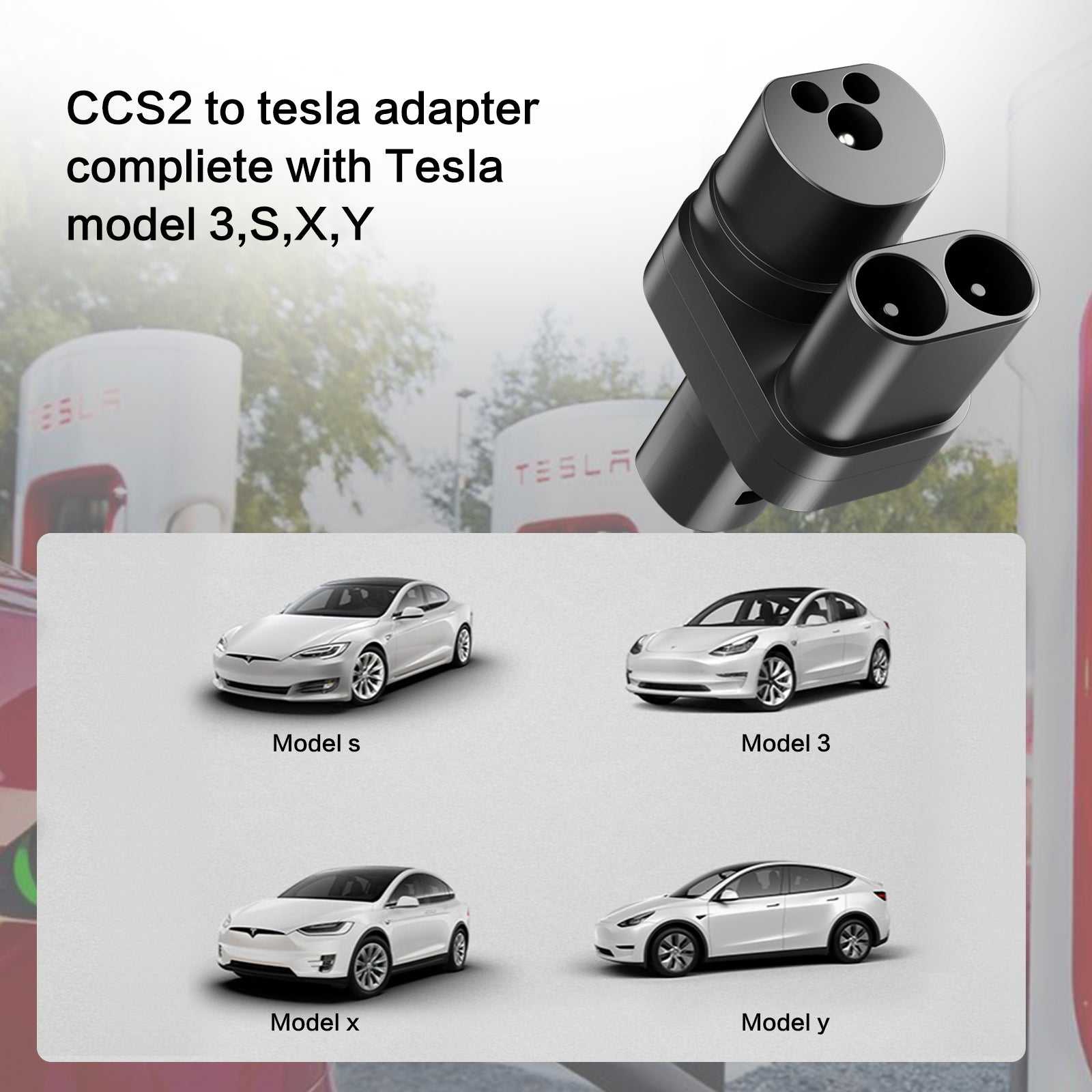 CCS2 to NACS adapter in use