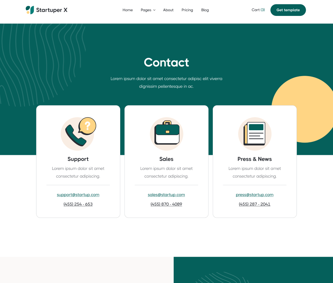 Contact - Startuper X Webflow Template