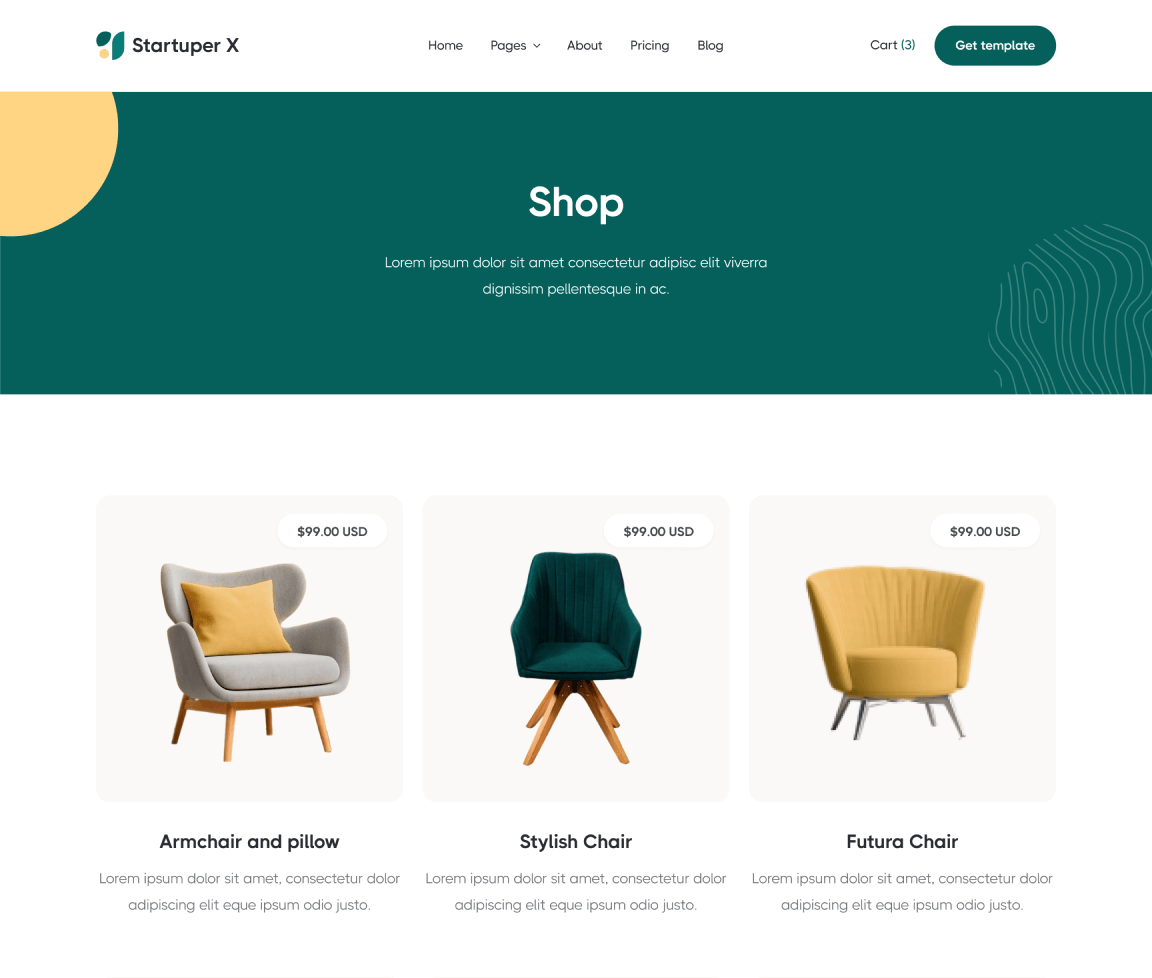 Shop - Startuper X Webflow Template