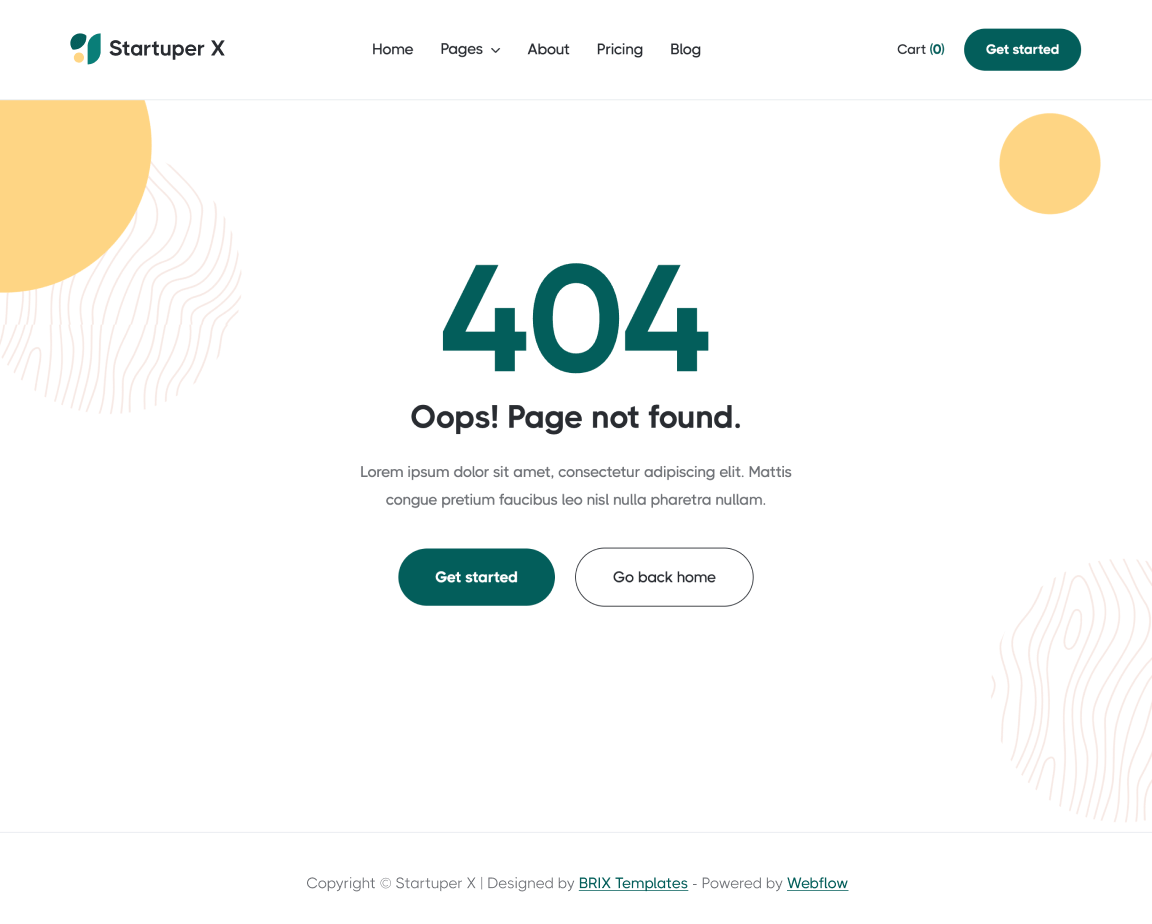 404 - Startuper X Webflow Template