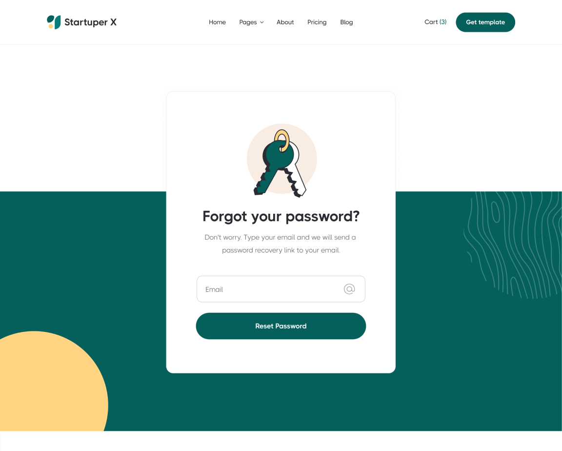 Forgot Password - Startuper X Webflow Template