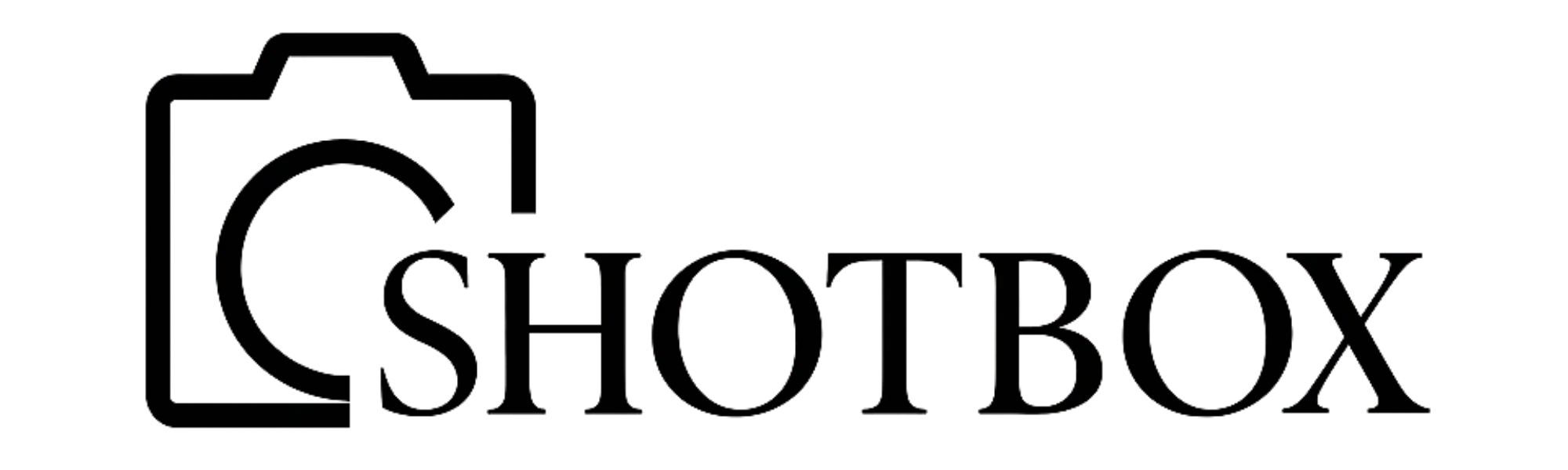 Shotbox logo featuring a stylized camera outline with the word 'SHOTBOX'.
