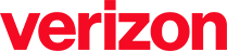 Verizon logo in red.