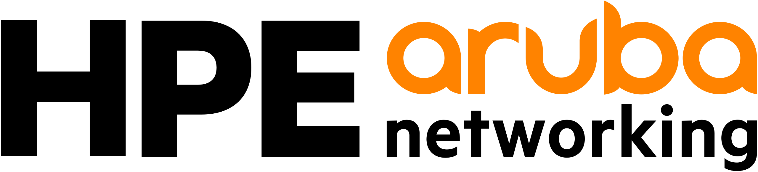HPE Aruba Networking logo with 'HPE' in black and 'aruba' in orange.