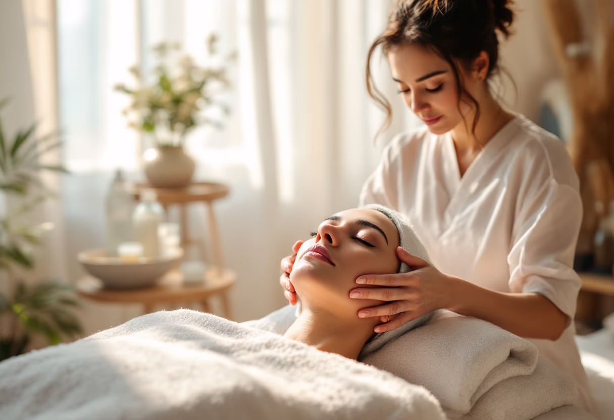image of facial treatment being performed