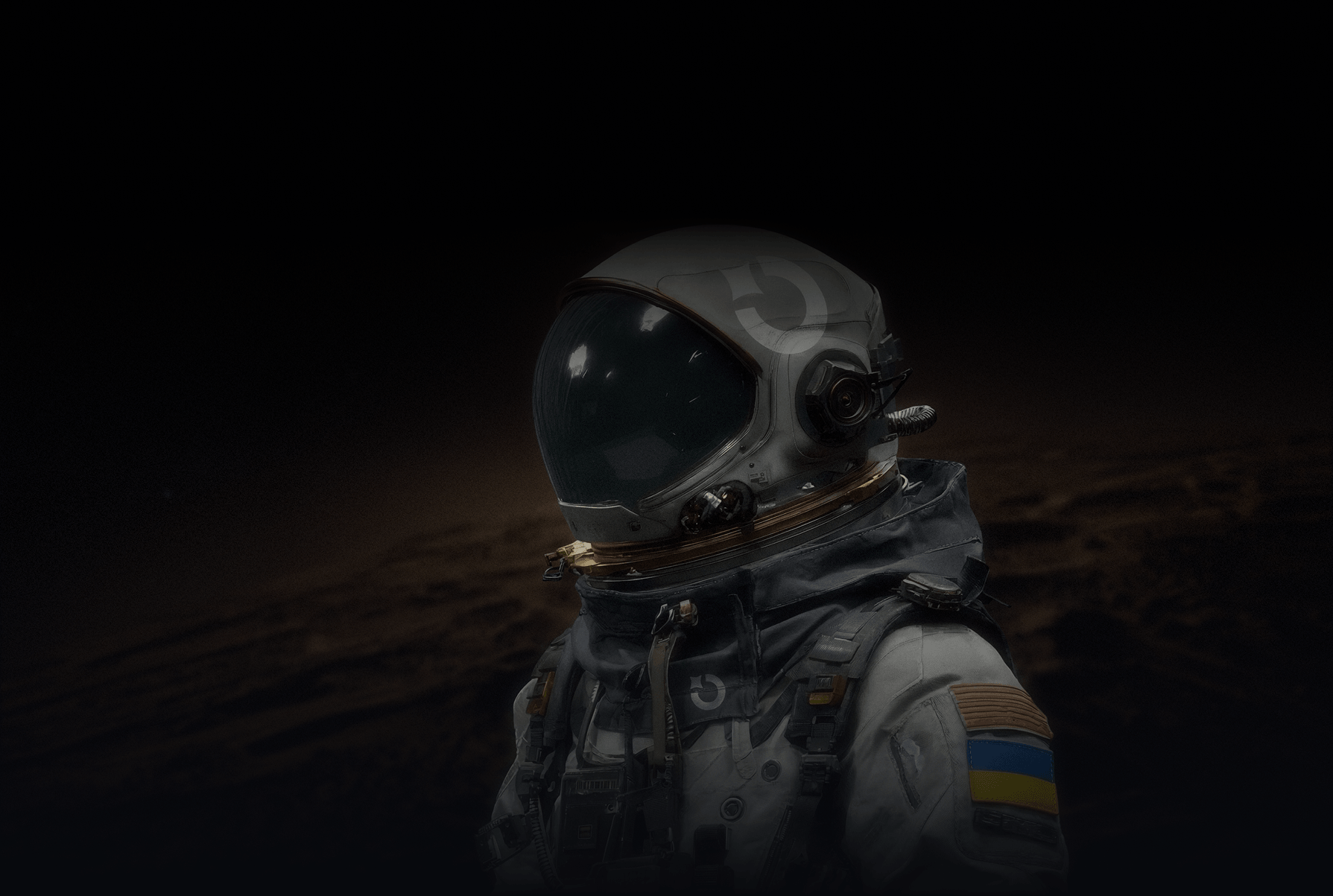 Темний космічний фон з астронавтом
