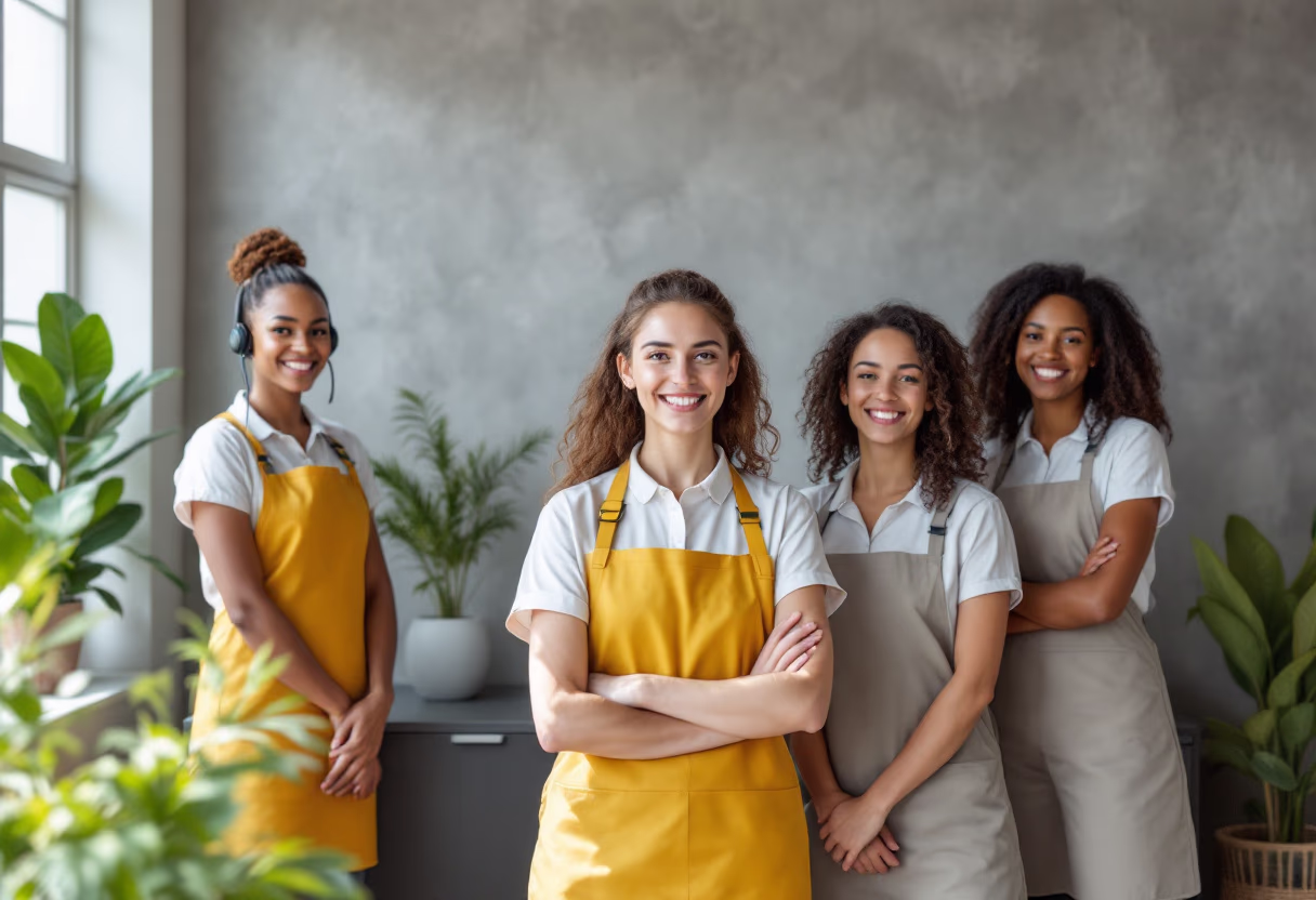image of a customer support team for a cleaning service