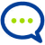 Blue speech bubble icon with three green dots indicating a chat or typing.