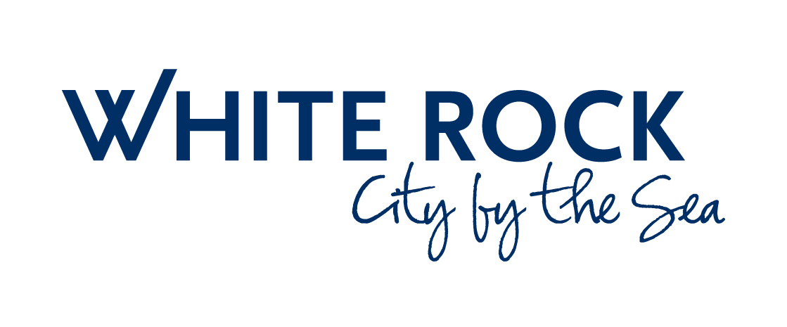 White Rock City by the Sea logo in blue text.
