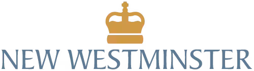 New Westminster text logo with a stylized gold crown above the words.