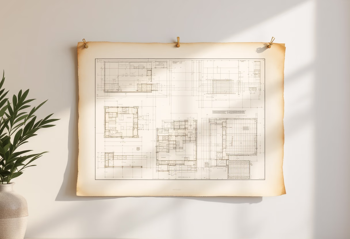 image of archival architectural blueprints