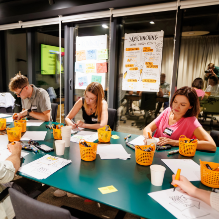 Uczestnicy Garages – 12 praktycznych sesji warsztatowych z ekspertami. Garages to format w ramach nie-konferencji Health Being Lab.