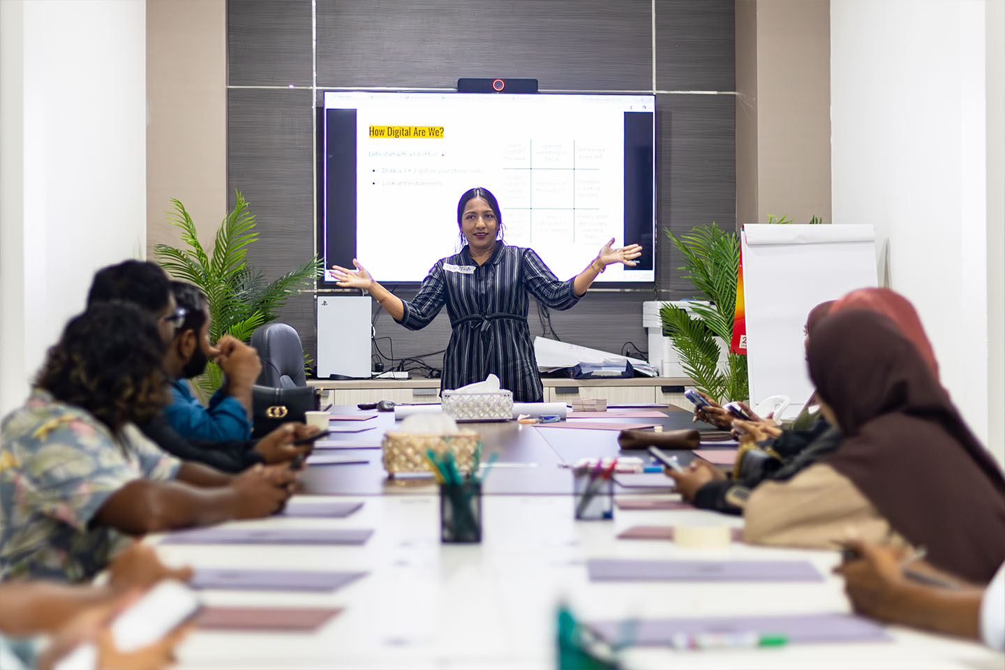 A facilitator leading a Future Institute training session