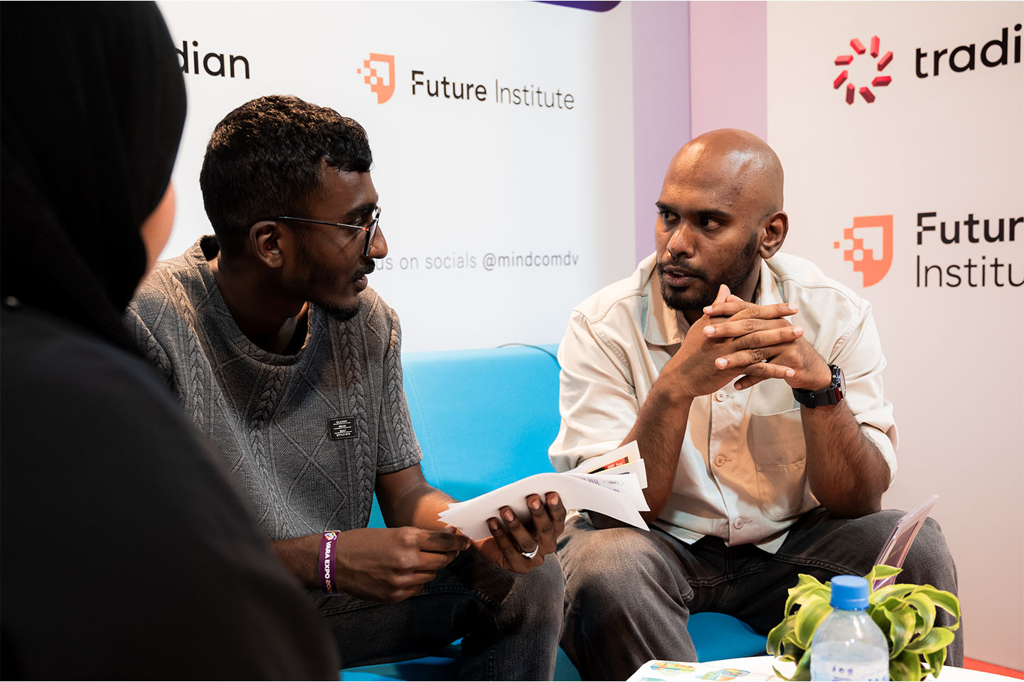 Participants in conversation at a Future Institute event