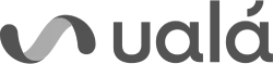 Logotipo de Ualá en tipografía negra y gris sin fondo.