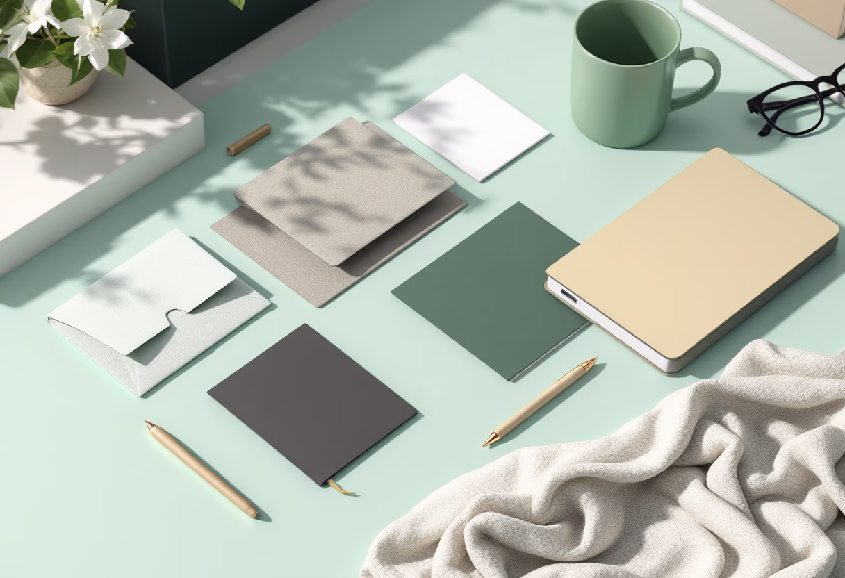 - image of branding materials for a graphic design studio