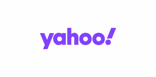 Yahoo brand name in purple lowercase letters with an exclamation mark.