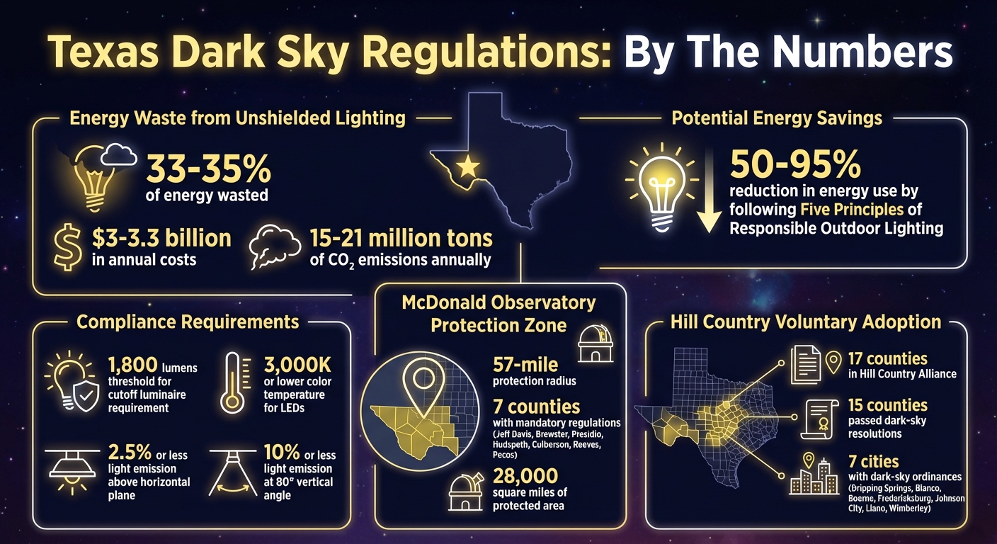Texas Dark Sky Lighting: Energy Waste and Savings Statistics