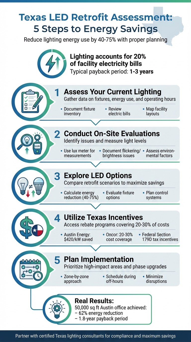 5-Step LED Retrofit Assessment Process for Texas Businesses
