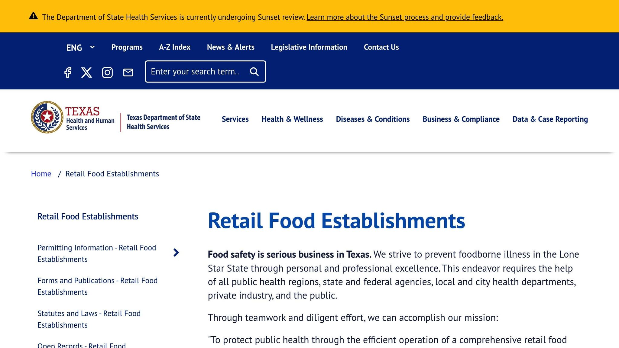 Texas Food Establishment Rules