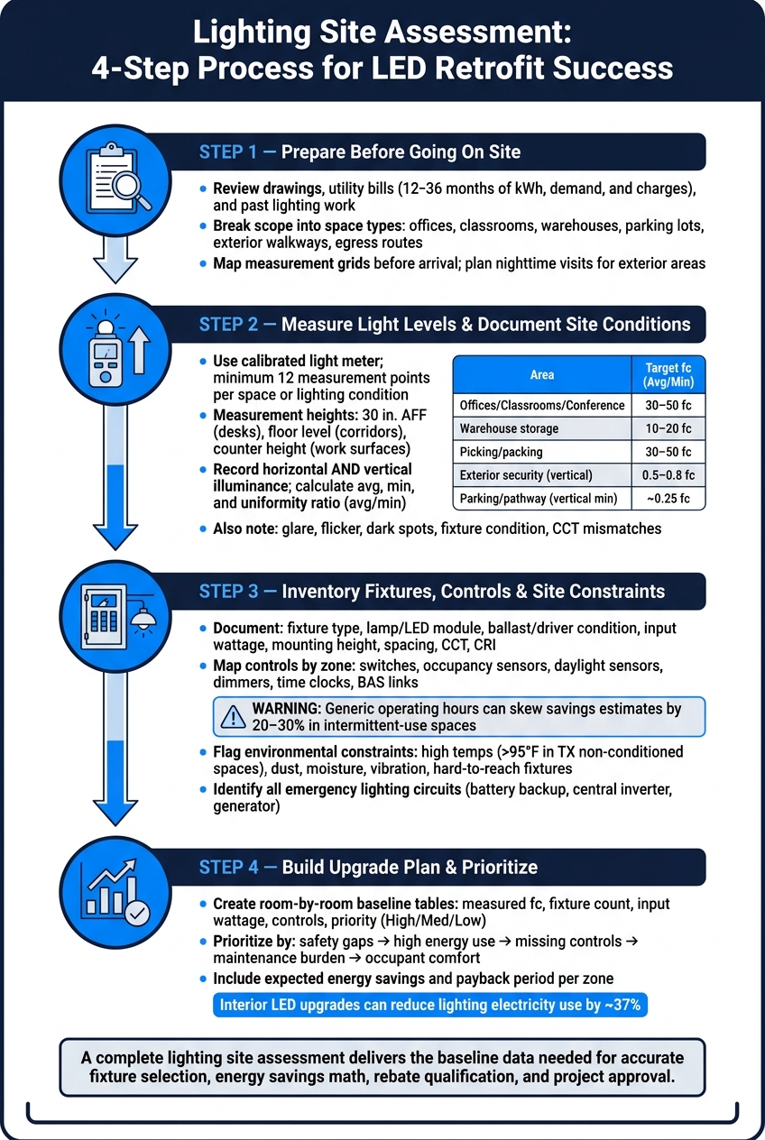 Lighting Site Assessment: 4-Step Process for LED Retrofit Success