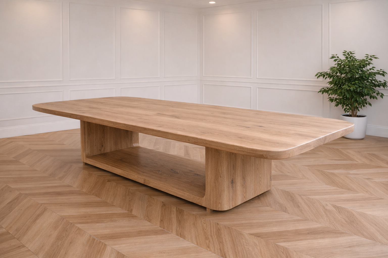 Wooden conference table