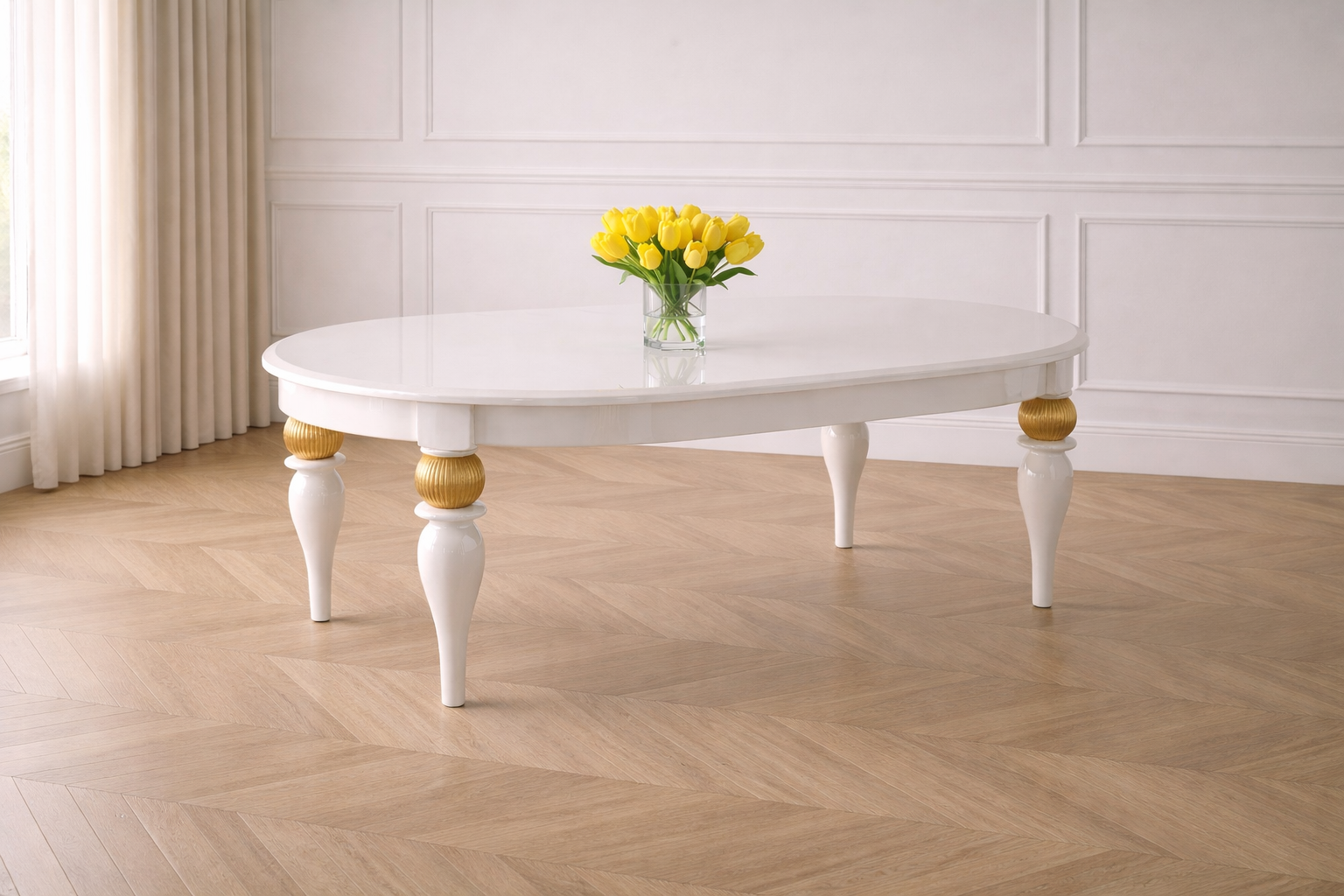 Stół złoty stylowy