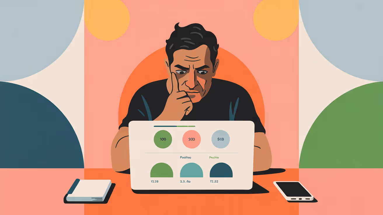 Business owner analyzing project profitability metrics on laptop in modern workspace