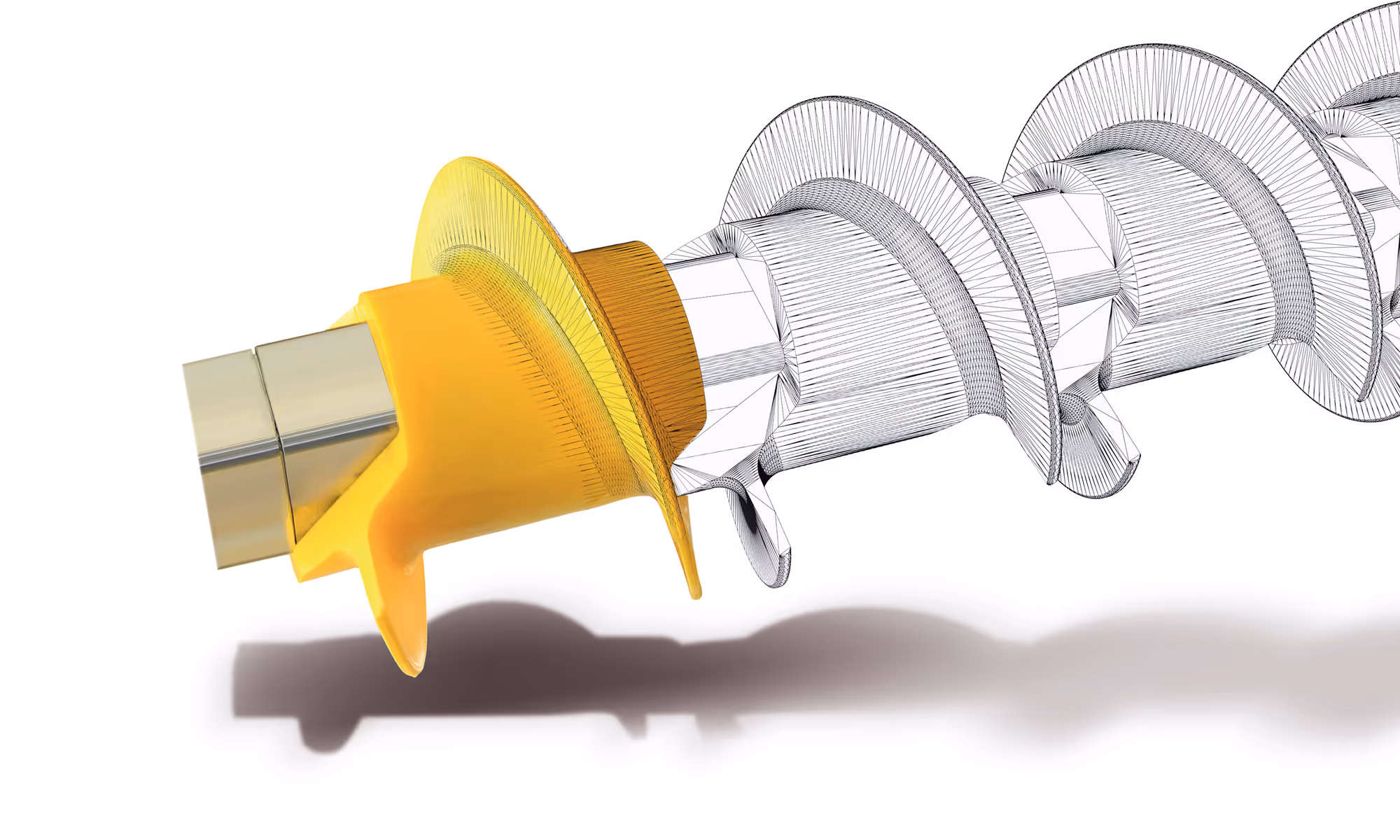 Technische Zeichnung gelbe Spirale