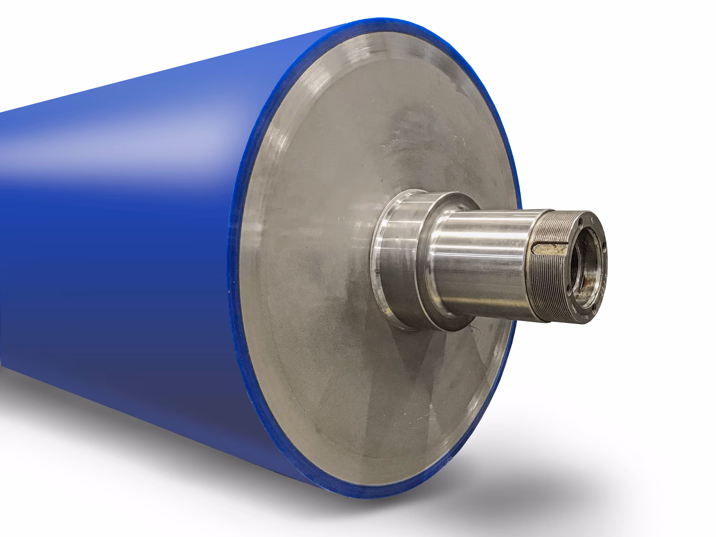 embossing back pressure roller with plastic coating