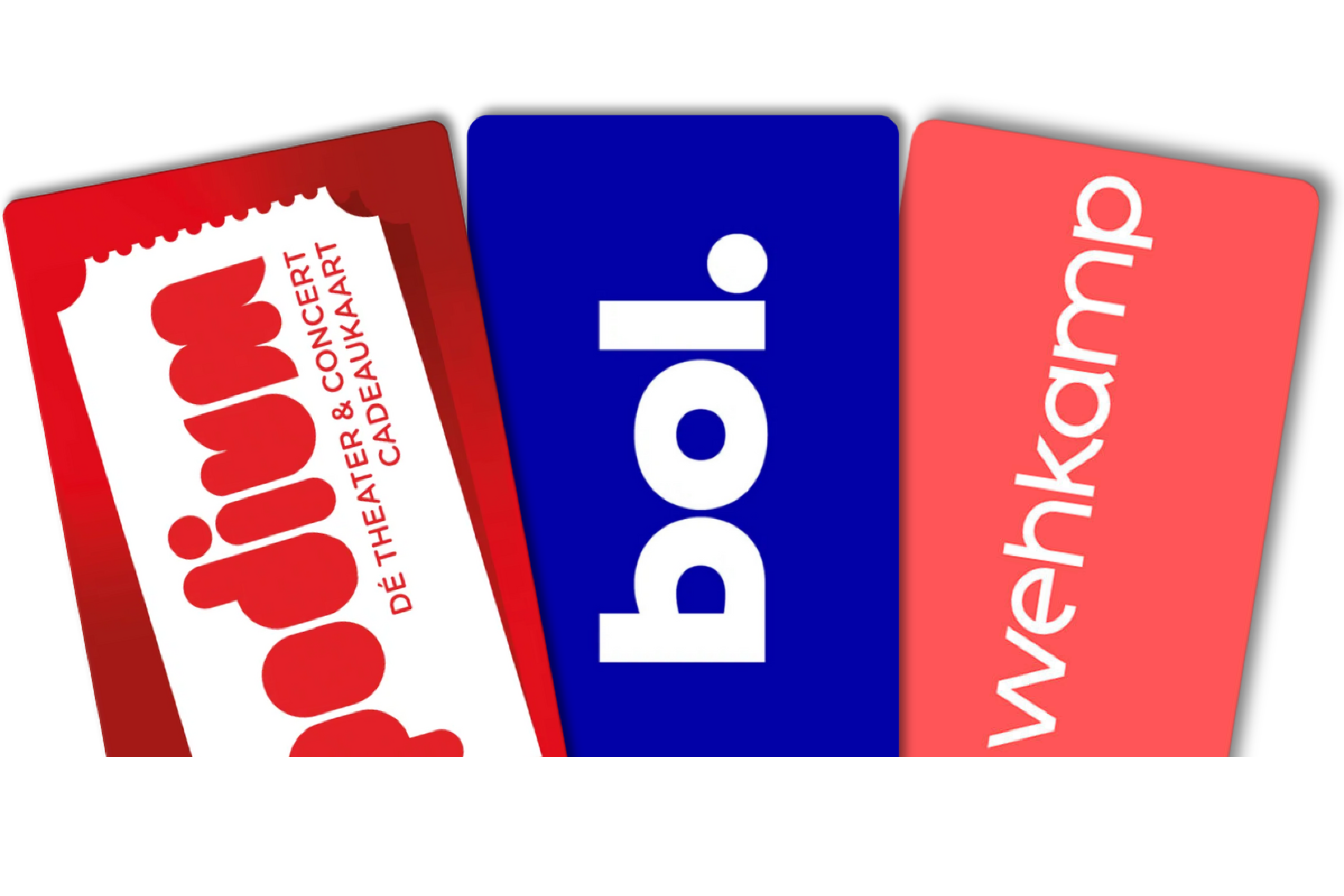 Gift cards from Podium gift card, bol and Wehkamp