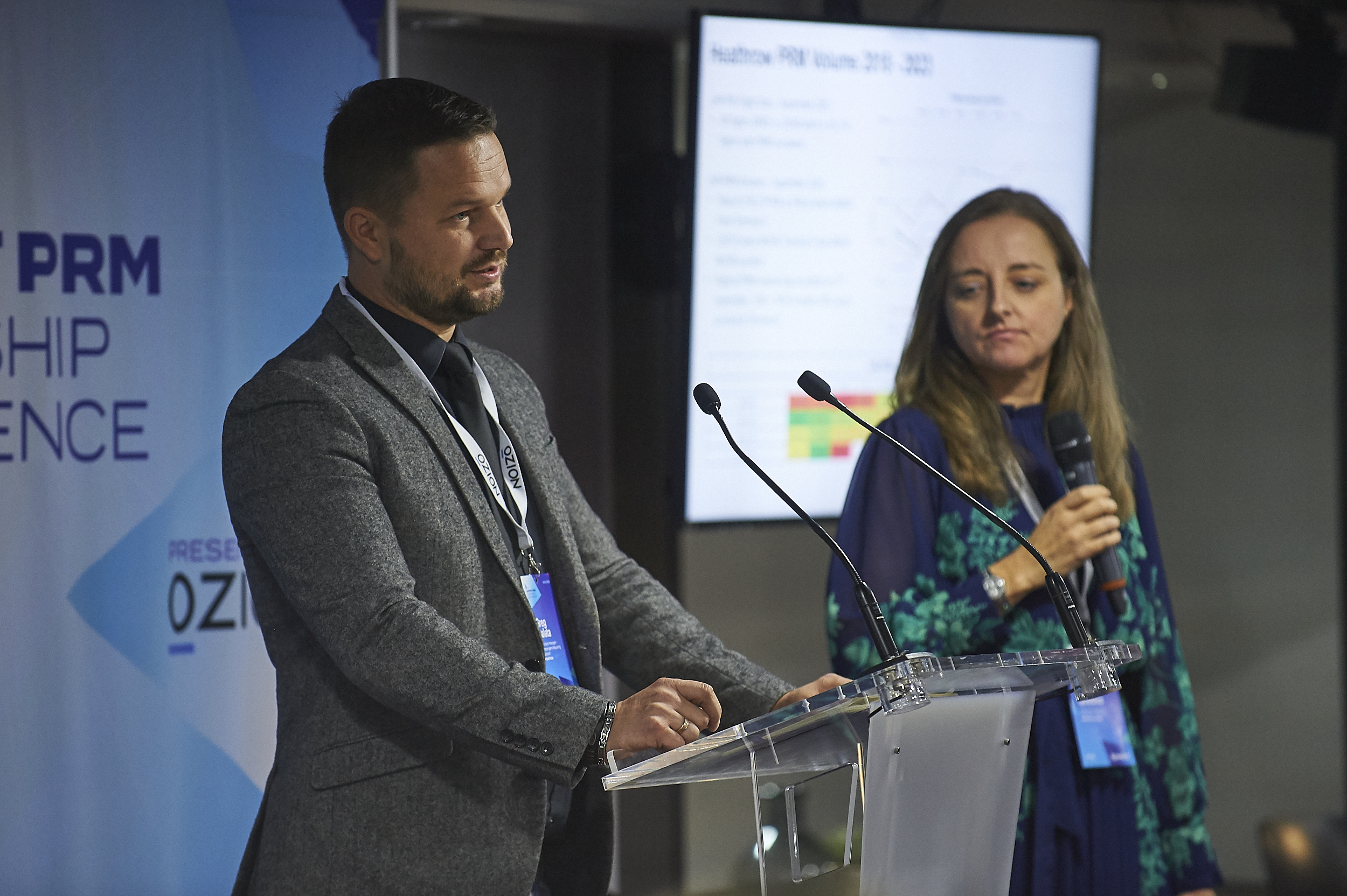 Speakers presenting PRM volumes at Heathrow during the 2023 Airport PRM Leadership Conference