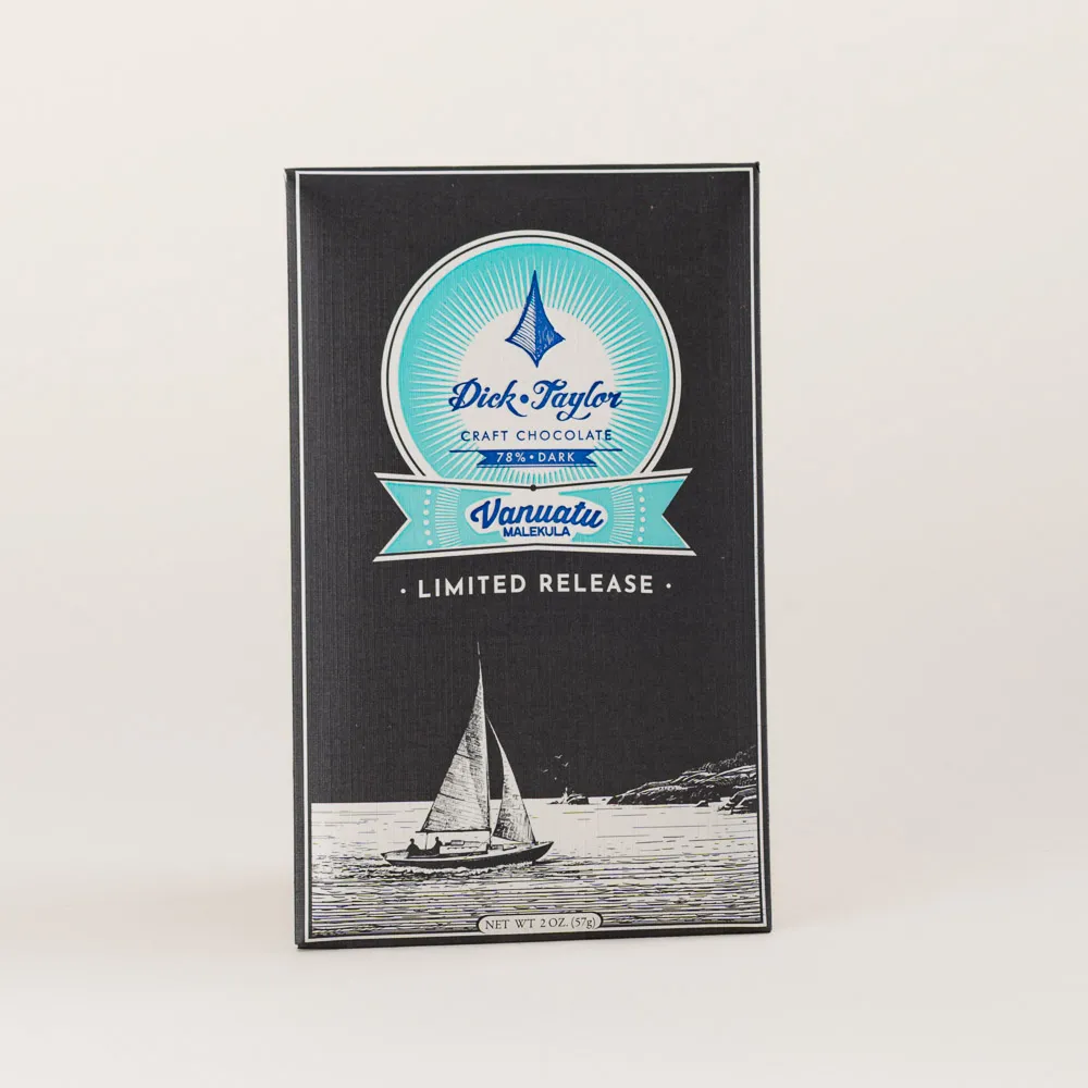 Organic 78% dark chocolate from Vanuatu’s Malekula Island traditionally fermented and expertly prepared from a limited harvest 