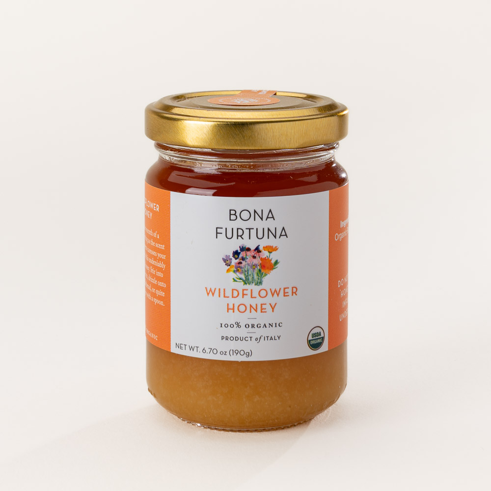 Certified organic wildflower honey collected from a protected apiary on the island of Sicily
