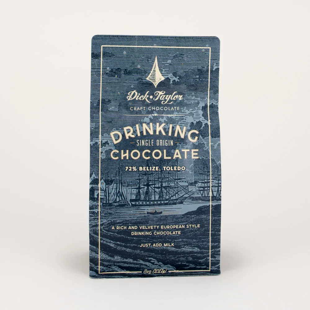 European style drinking chocolate made with organic cacao from Belize traditionally grown and expertly prepared