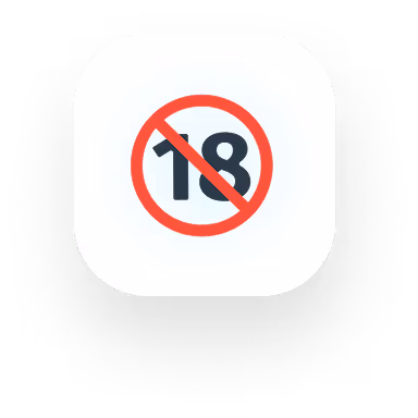 An icon featuring a minimalist design with a blue plus sign, a gray diagonal line, and an orange minus sign on a white background. The shape is bordered with rounded corners.