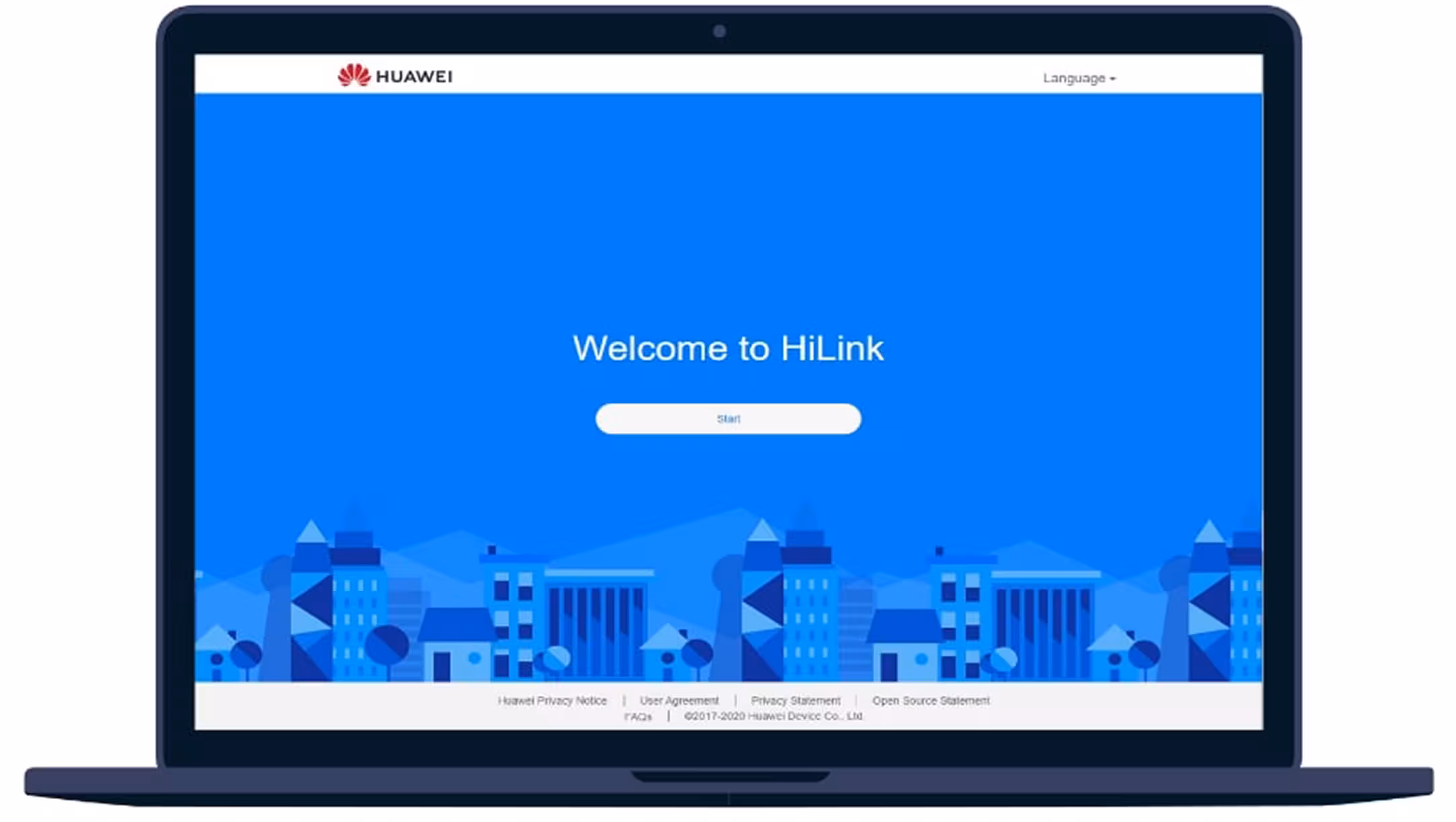 our computer will automatically detect the device and open a tab on your browser for its web management page (http://192.168.8.1), press Start to begin.