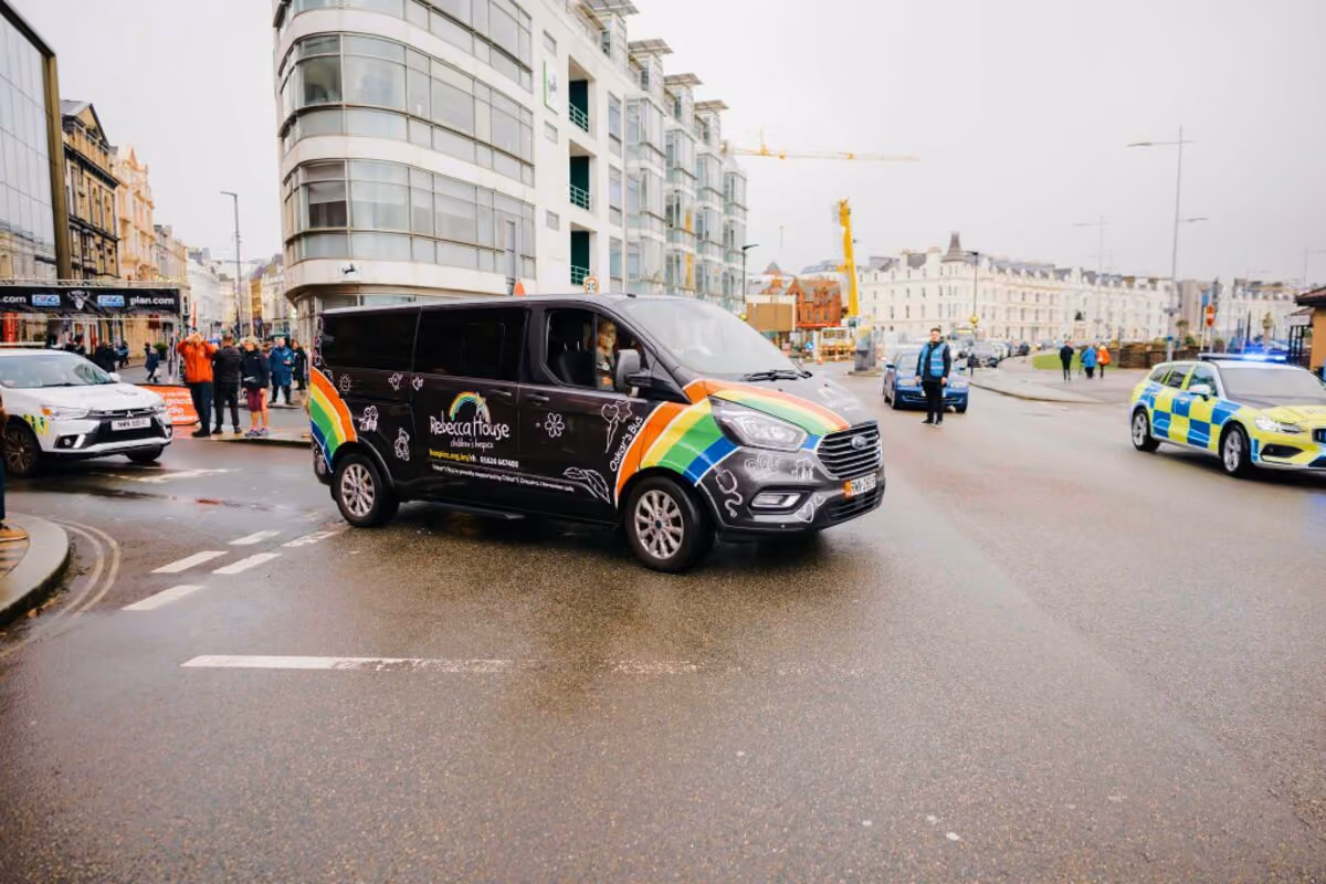 The Rebecca House van on the ride route