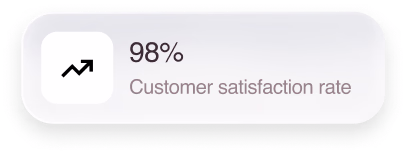 Card reading: 98% customer satisfaction rate