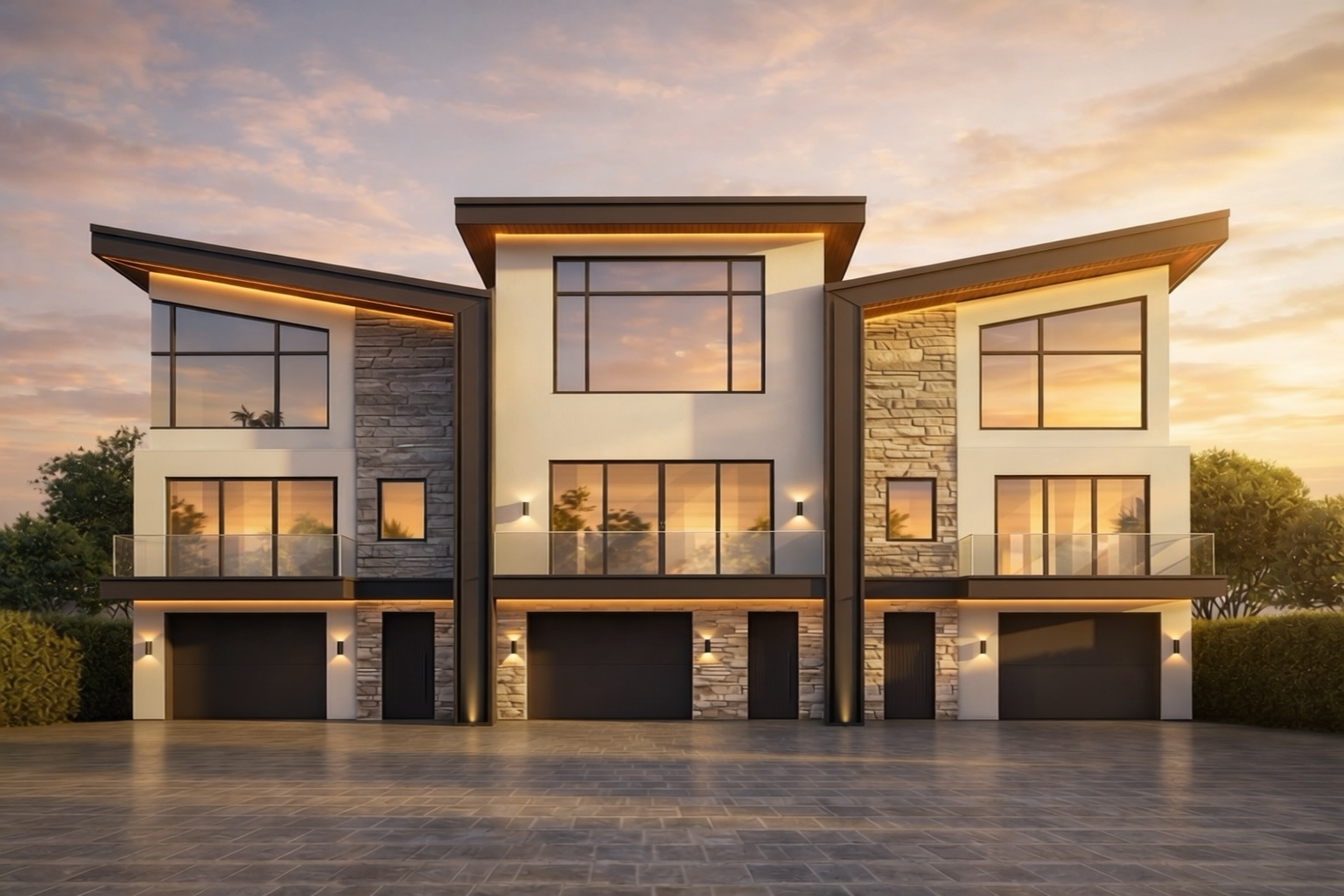 The Berkley Three | Minimalist Sculptural Triplex Architecture