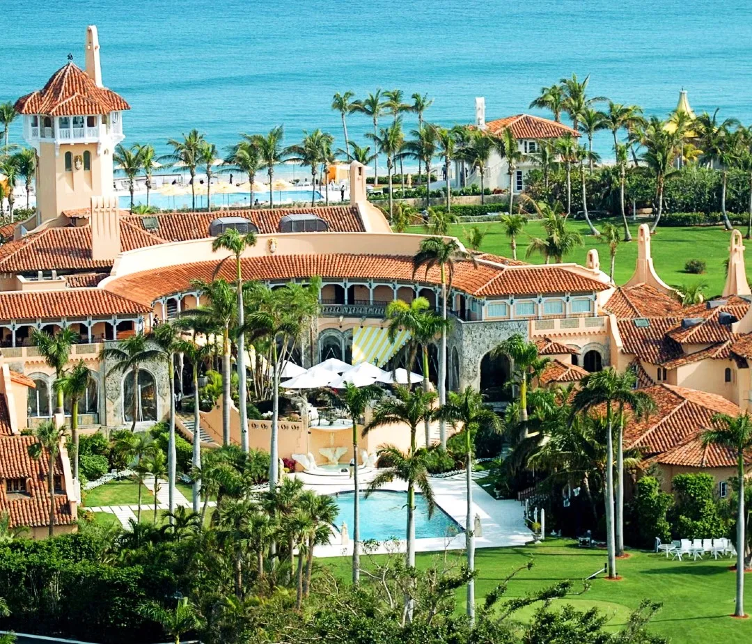 Ariel view of Mar-a Largo in Palm Beach, FL