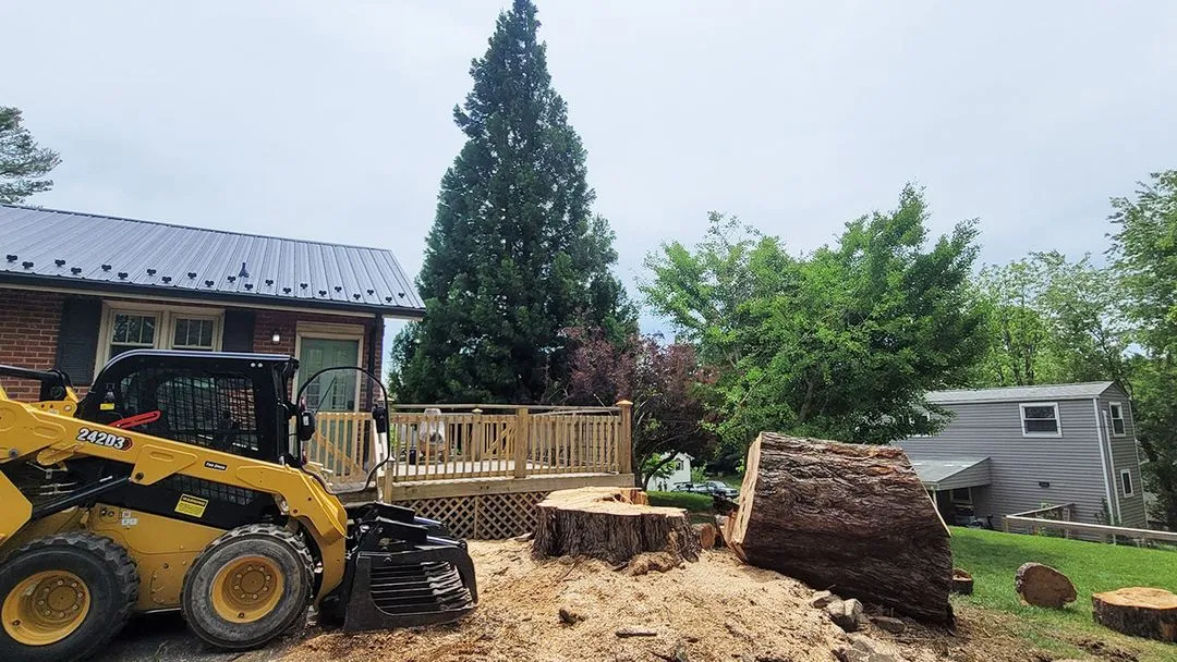 Landscaping crew operating excavator Blacksburg VA