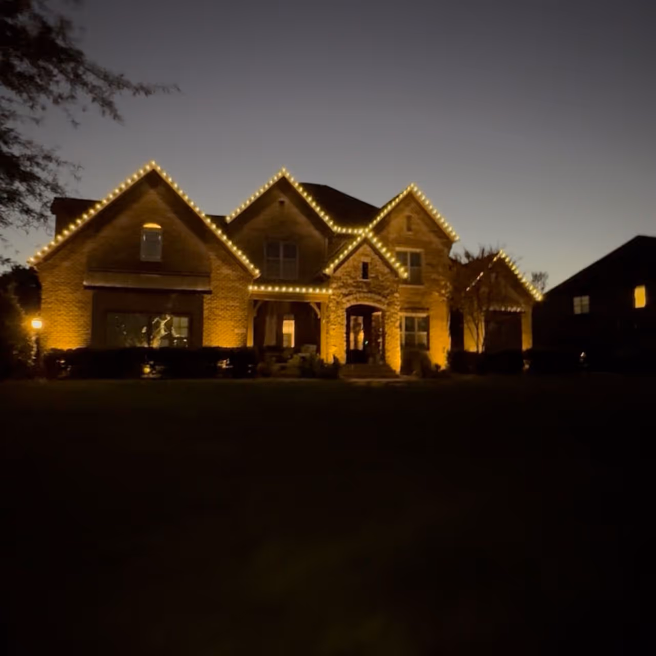 Holiday lighting installation by Prime Tree and Landscape near me