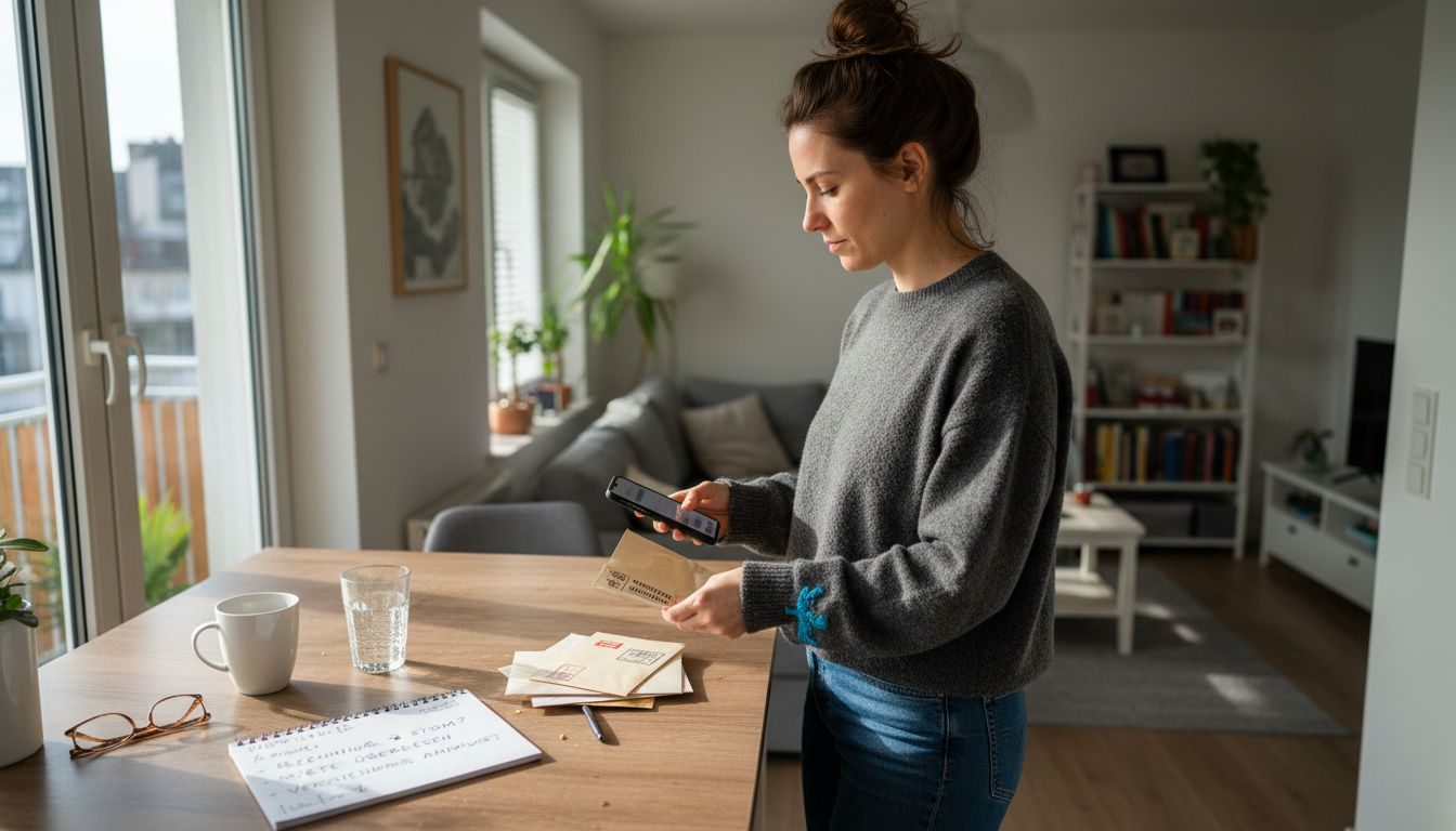 Eine Frau meldet ihr Unternehmen mit ihrer Privatadresse an.