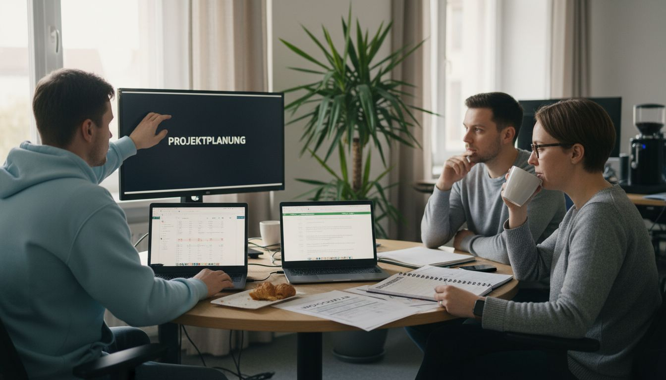 Wir sind ein kleines Team und arbeiten flexibel im Büro.